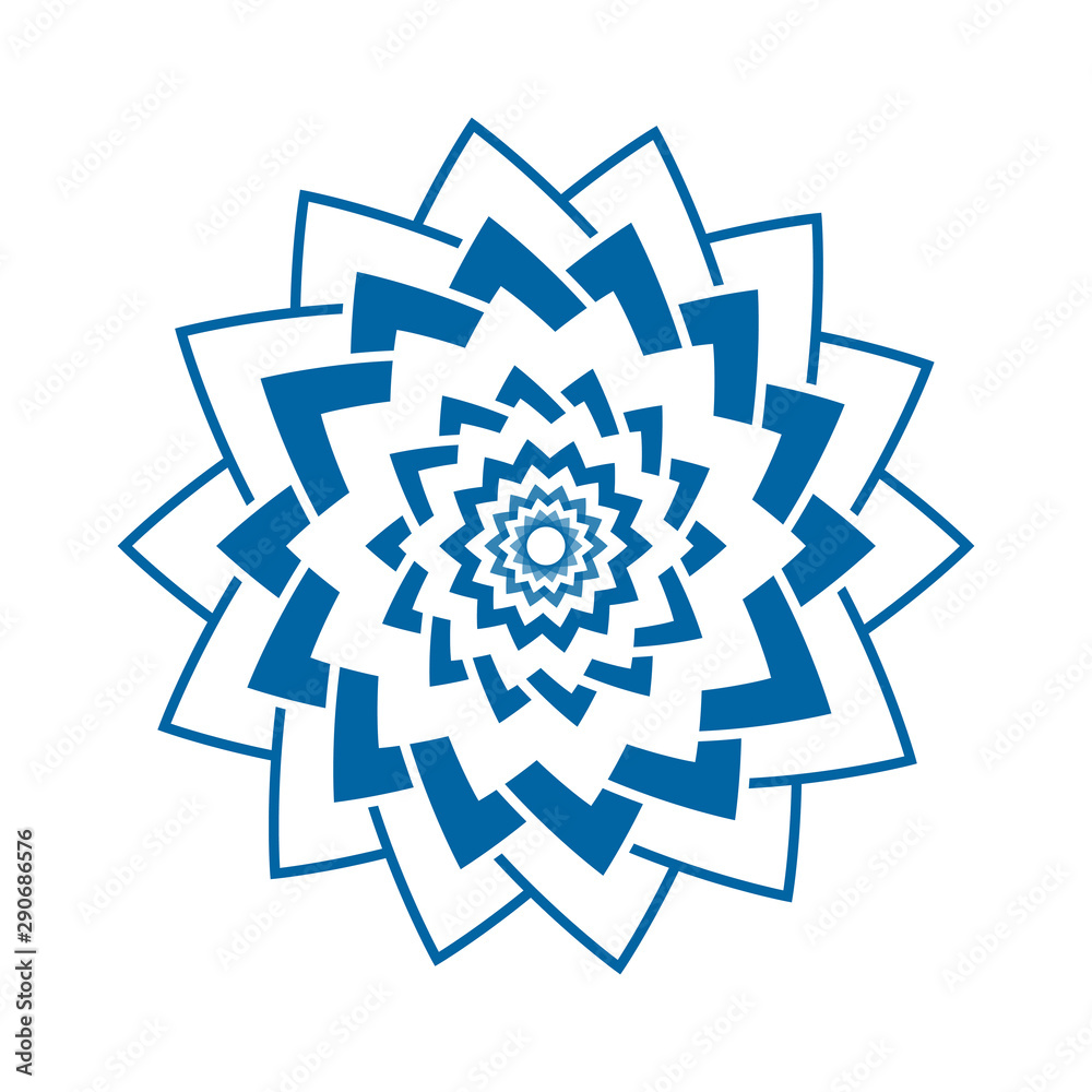 Light blue abstract geometric flower logo template. Business abstract icon isolated on white. Use for logo, sign, symbol, web, label, icon. Vector illustration Light blue abstract geometric flower logo template. Business abstract icon isolated on white. Use for logo, sign, symbol, web, label, icon. Vector illustration