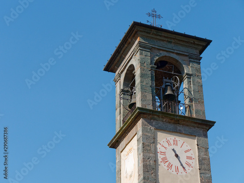 bell tower of a mountain italian village