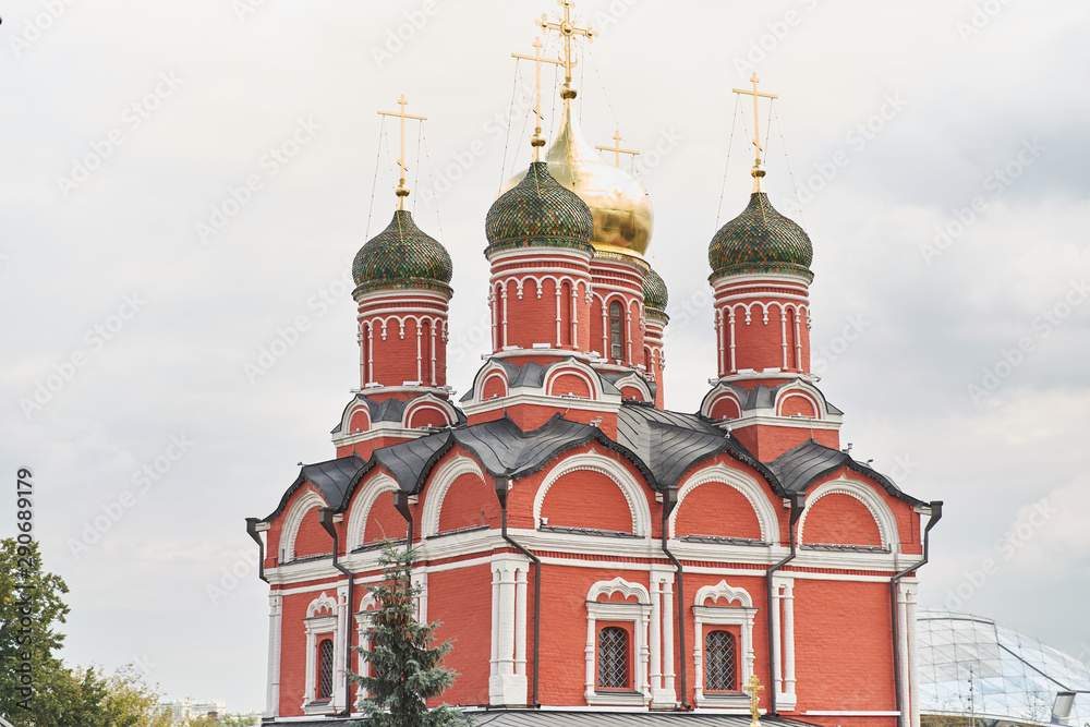 Moscow, Russia - 2 September, 2019: Znamensky Cathedral in Moscow on Varvarka Street