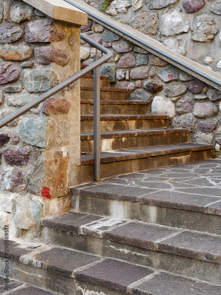 Obraz premium stone steps street of a mountain italian village