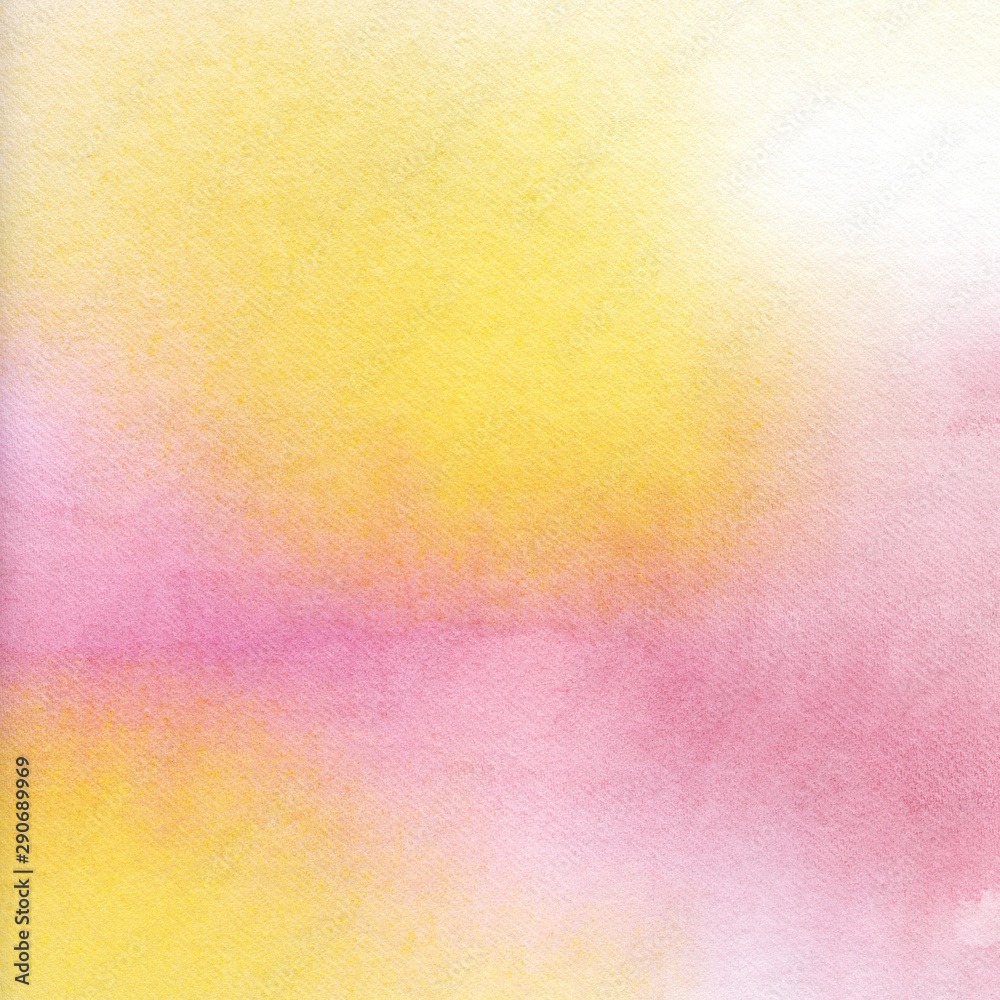 Abstract watercolor background. Texture of nice paper tinted by a delicate  pink-yellow gradient. Ombre pastel tones. Smooth color transition.  Hand-drawn on paper illustration Stock Illustration | Adobe Stock