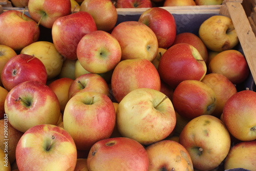 Rich harvest of authentic fresh braeburn apples. 