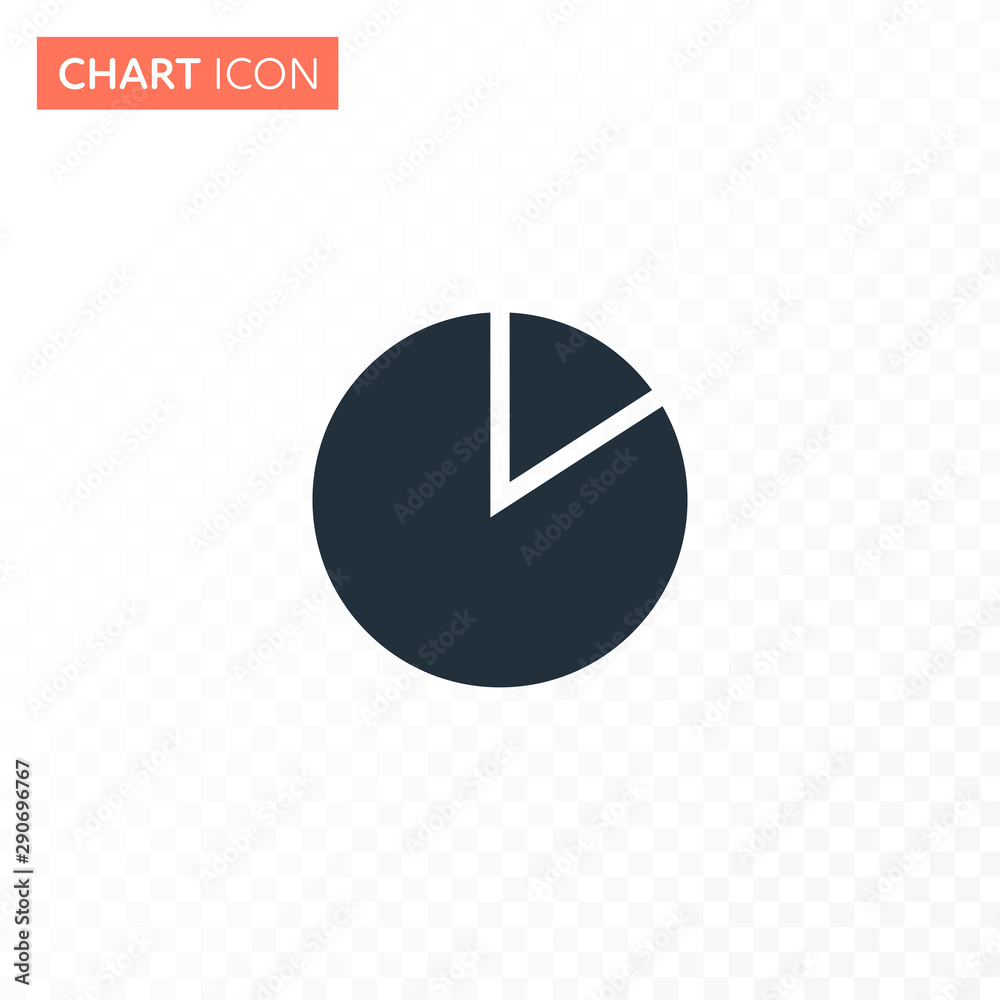 Vector flat pie chart diagram icon illustration. Black circle with slice isolated on white to transparent background. Concept of finance statistics, analitics. Design element for ui, report, web. Vector flat pie chart diagram icon illustration. Black circle with slice isolated on white to transparent background. Concept of finance statistics, analitics. Design element for ui, report, web.