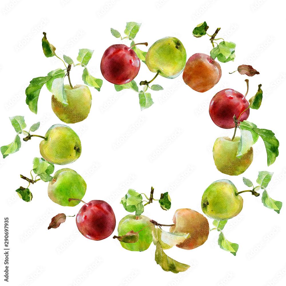 A wreath of apples with a beautiful inscription inside A wreath of apples with a beautiful inscription inside