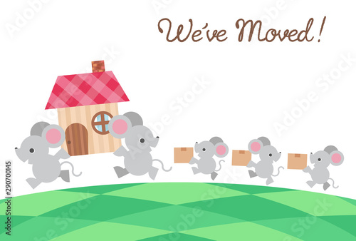 ネズミ家族の引越しイラスト カードテンプレート Stock Vector Adobe Stock ネズミ家族の引越しイラスト カードテンプレート Stock Vector Adobe Stock