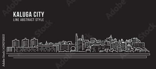 Cityscape Building Line art Vector Illustration design - Kaluga city