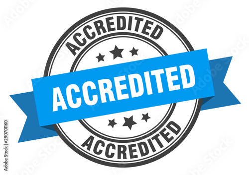 accredited label. accredited blue band sign. accredited