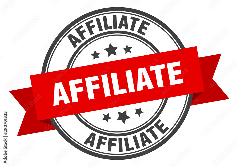 Fototapeta premium affiliate label. affiliate red band sign. affiliate