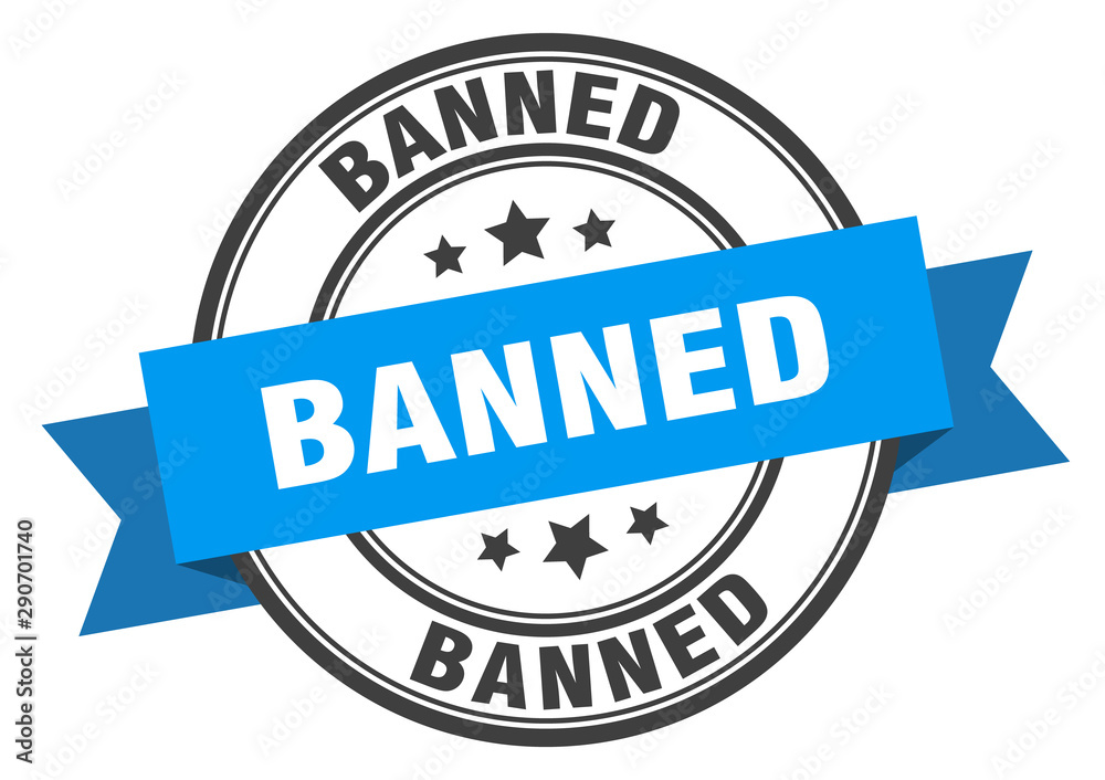 Fototapeta premium banned label. banned blue band sign. banned