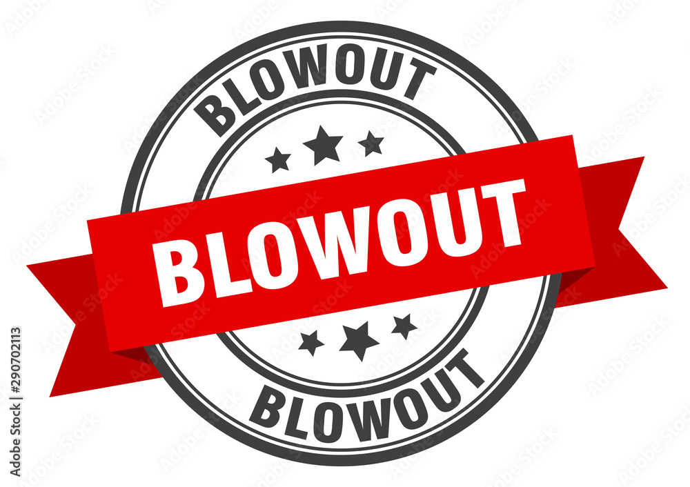 Obraz premium blowout label. blowout red band sign. blowout