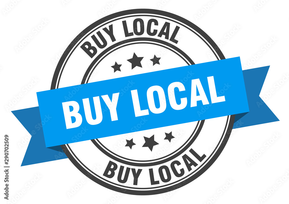Fototapeta premium buy local label. buy local blue band sign. buy local