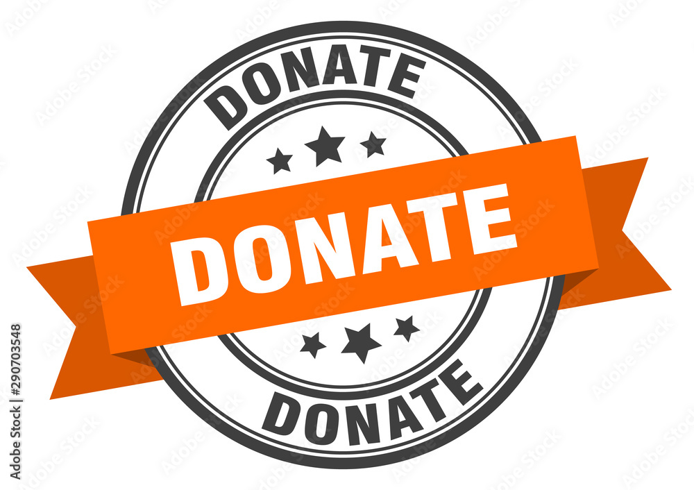 Fototapeta premium donate label. donate orange band sign. donate