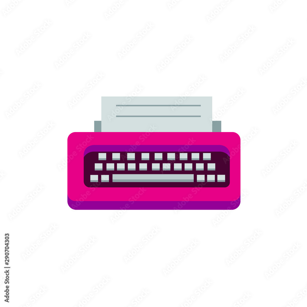 Typewriter flat design vector illustration