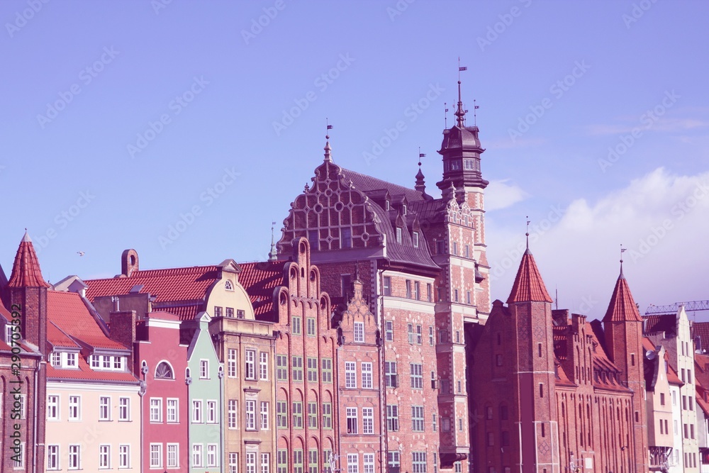 Fototapeta premium Gdańsk, Polska. Filtrowany kolor w stylu vintage.