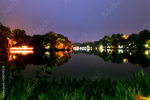 Night photo of lake 