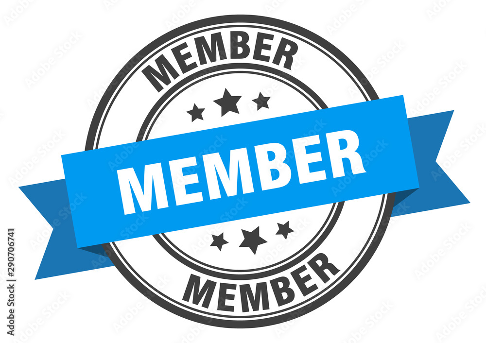 Fototapeta premium member label. member blue band sign. member