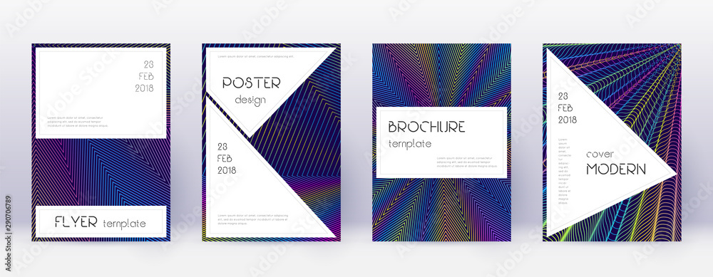 Stylish brochure design template set. Rainbow abst Stylish brochure design template set. Rainbow abst