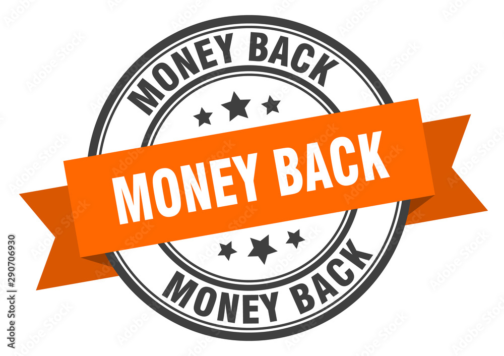 Fototapeta premium money back label. money back orange band sign. money back