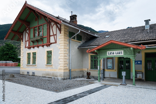 Railway station of Laas on a cloudy evening in summer