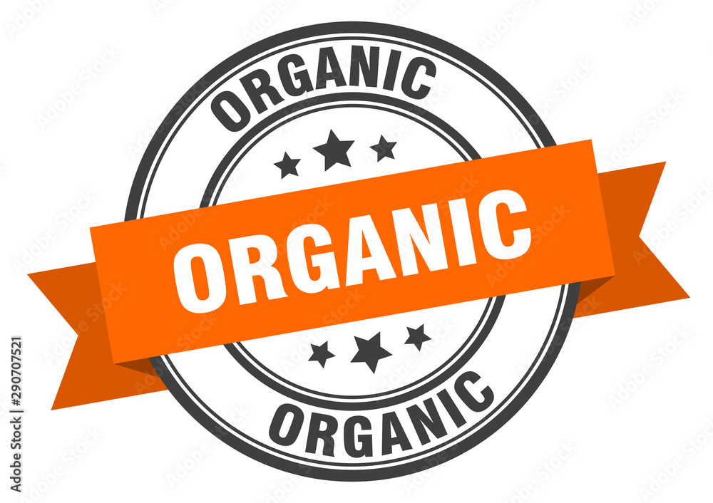 Obraz premium organic label. organic orange band sign. organic