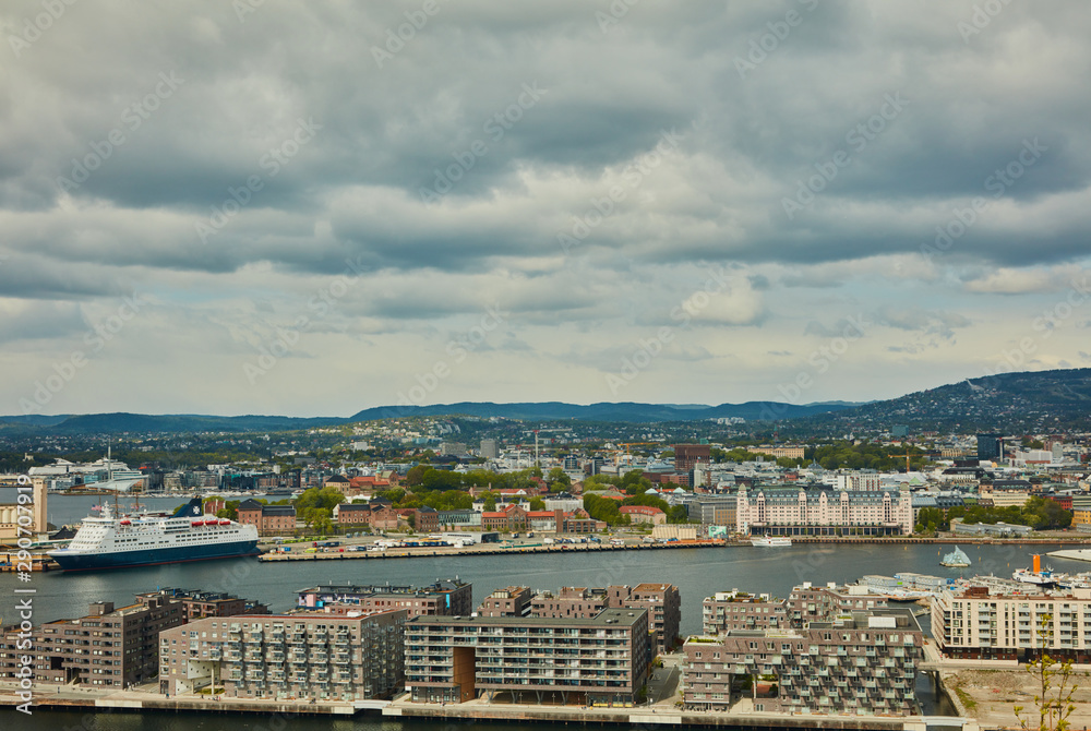 view of Oslo city and sea