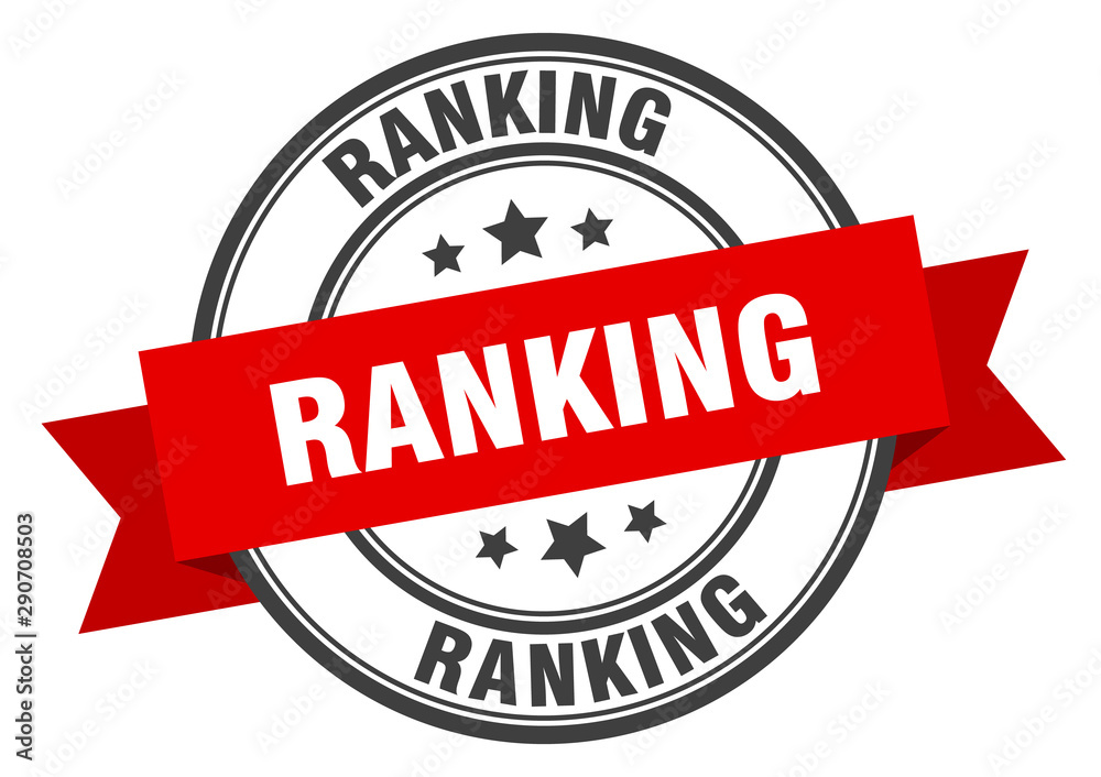 Fototapeta premium ranking label. ranking red band sign. ranking