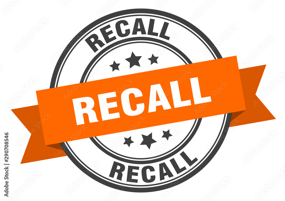 Fototapeta premium recall label. recall orange band sign. recall