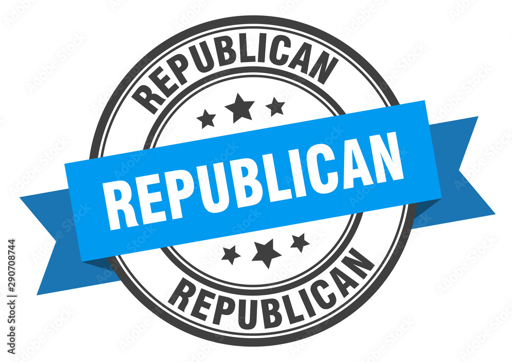 Obraz premium republican label. republican blue band sign. republican