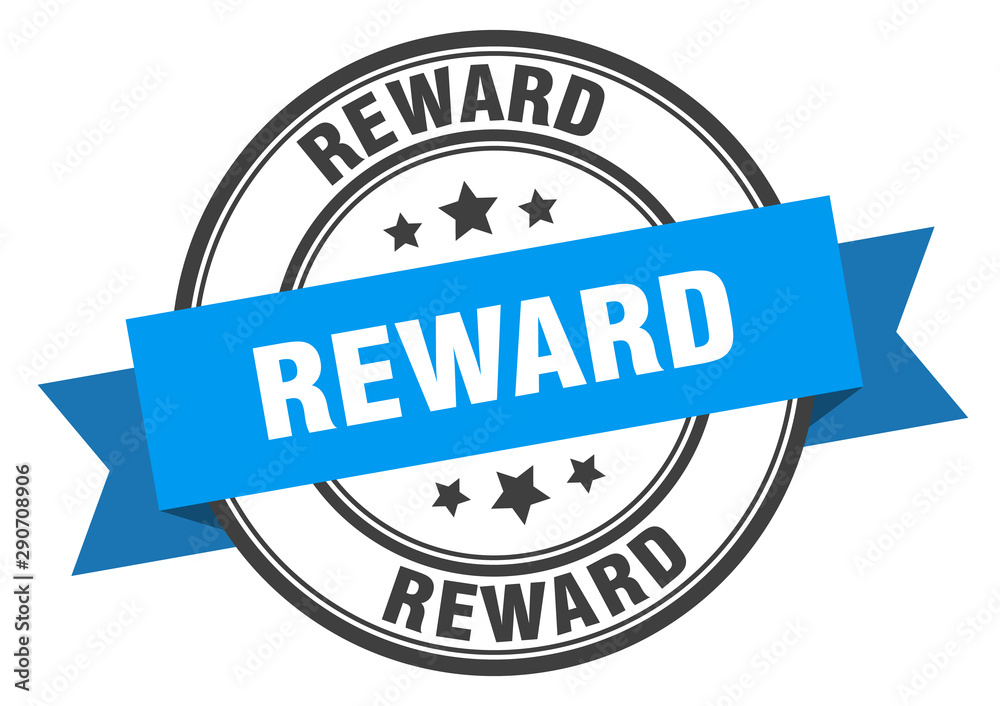 Fototapeta premium reward label. reward blue band sign. reward