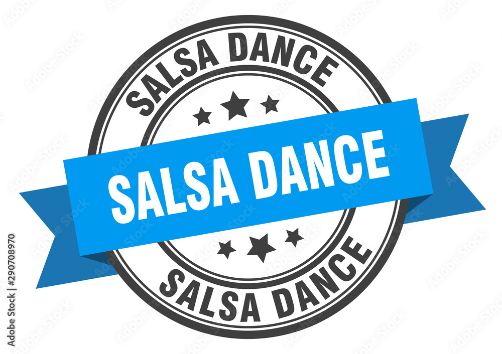 Fototapeta premium salsa dance label. salsa dance blue band sign. salsa dance