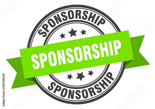 sponsorship label. sponsorship green band sign. sponsorship