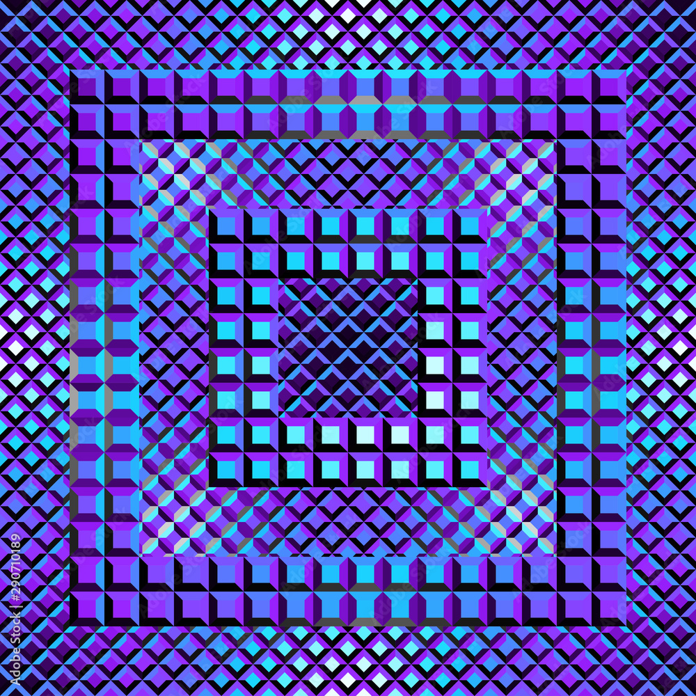 Geometric seamless pattern of a cubes in low poly style. Geometric seamless pattern of a cubes in low poly style.