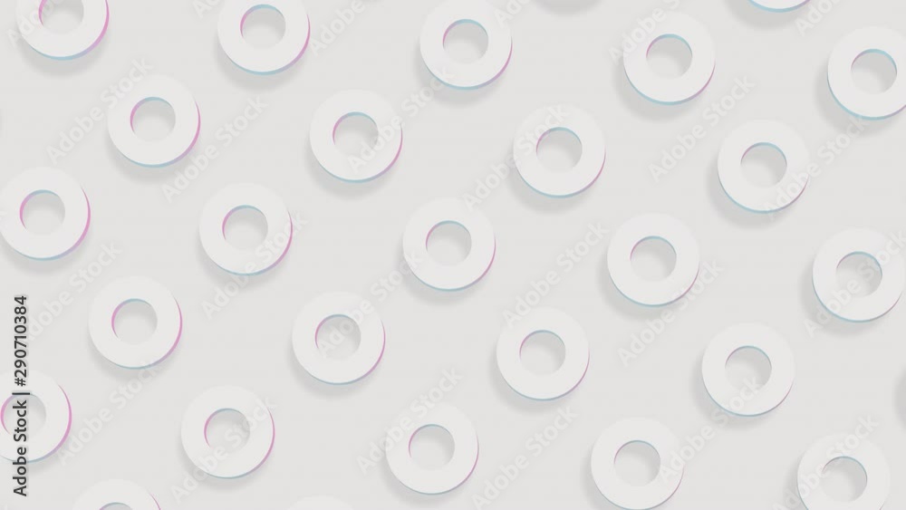 White rings. Abstract 3d animation. White rings. Abstract 3d animation.