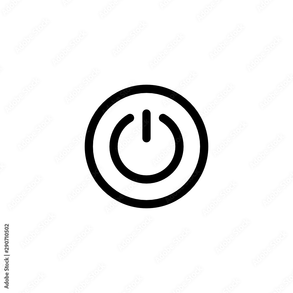 Shut Down Round Icon Outline Vector Shut Down Round Icon Outline Vector