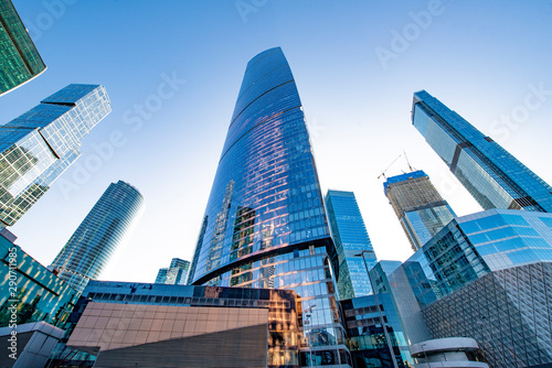 high-rise office buildings in the modern business center Moscow City