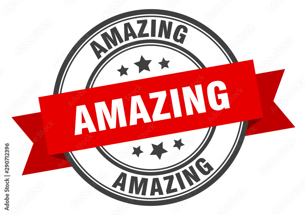 Obraz premium amazing label. amazing red band sign. amazing