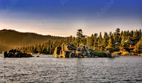 Panoramic view of Big Bear Lake in southern California. photo