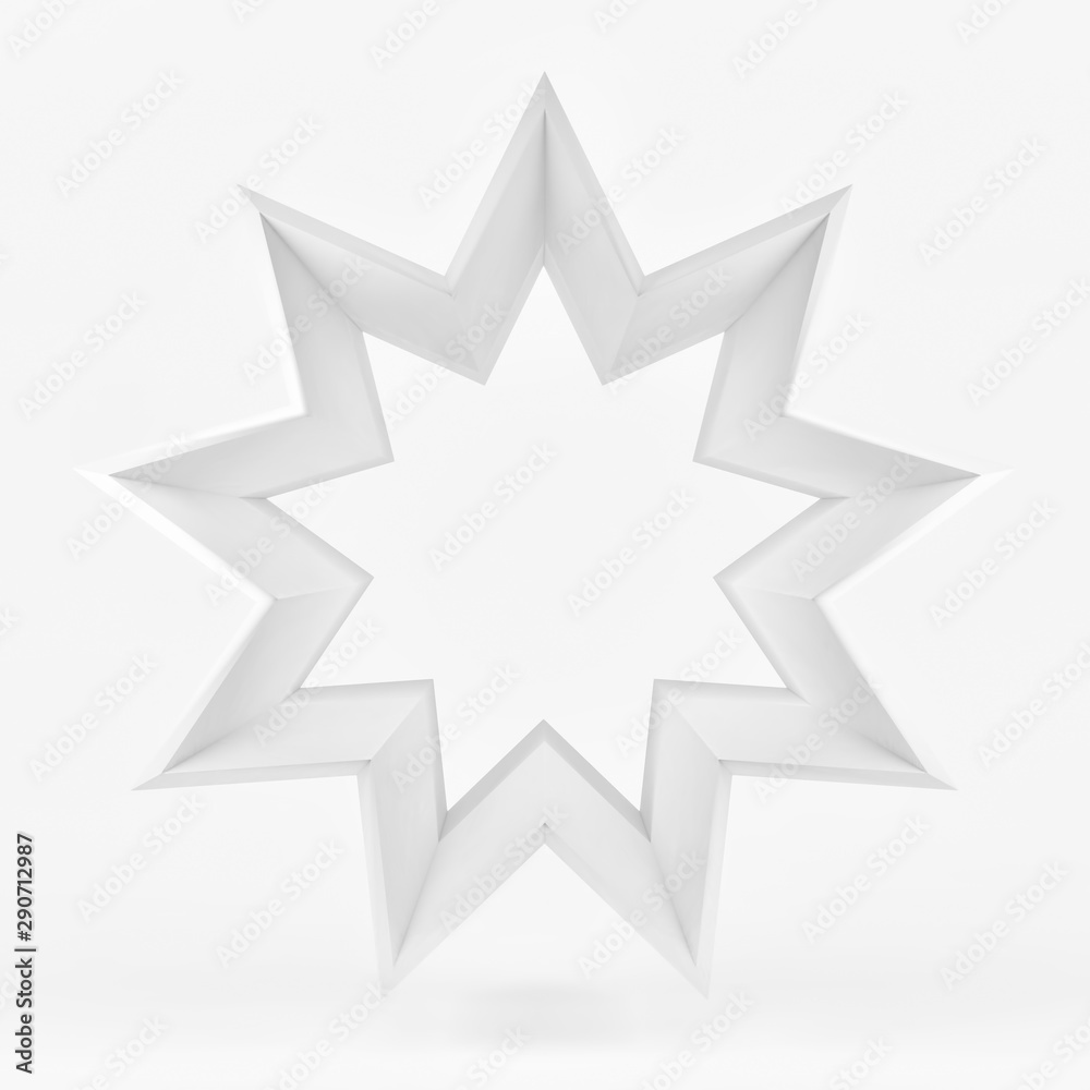 3d round white ribbon frame. Isolated on white 3d round white ribbon frame. Isolated on white