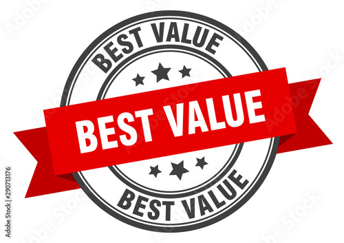 best value label. best value red band sign. best value