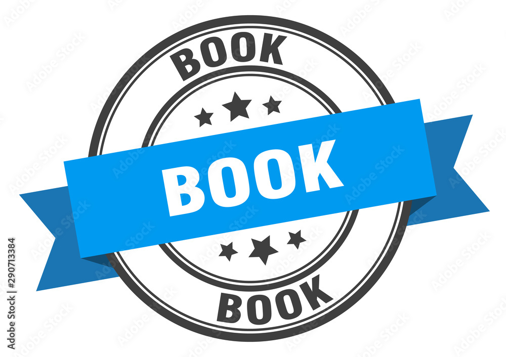 Fototapeta premium book label. book blue band sign. book