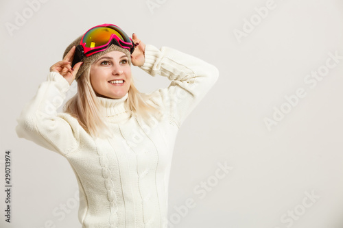 Portrait of a happy young girl isolated over white background