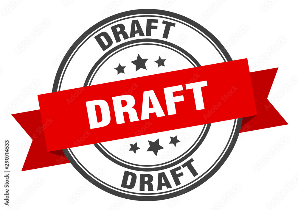 Fototapeta premium draft label. draft red band sign. draft