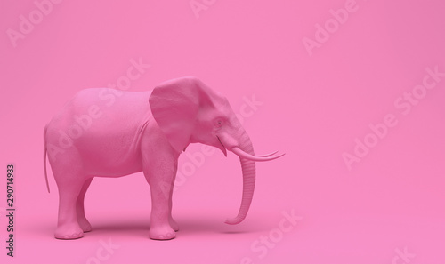 One plain pink realistic el...