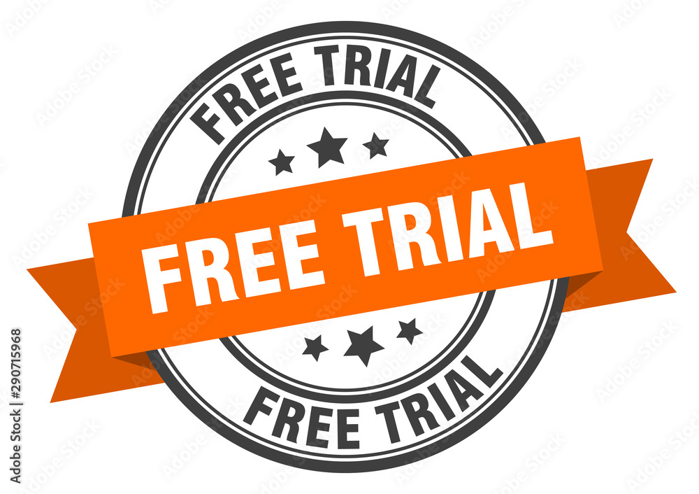 Fototapeta premium free trial label. free trial orange band sign. free trial