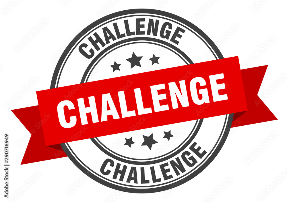 Obraz premium challenge label. challenge red band sign. challenge
