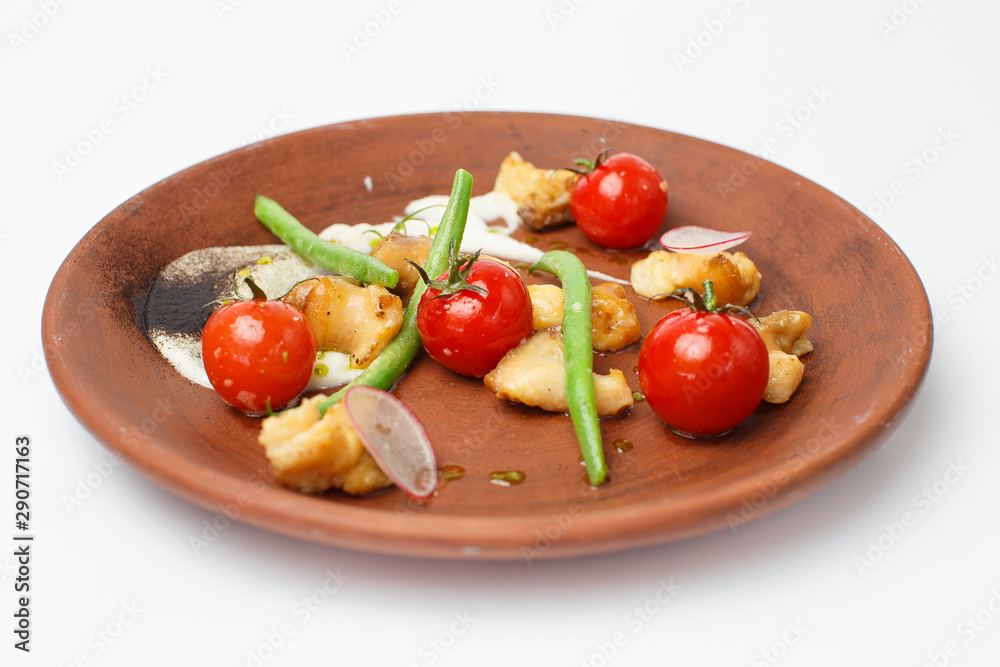 clam meat with vegetables and sauce clam meat with vegetables and sauce