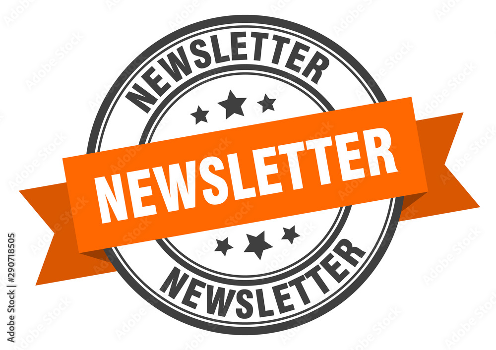 Obraz premium newsletter label. newsletter orange band sign. newsletter