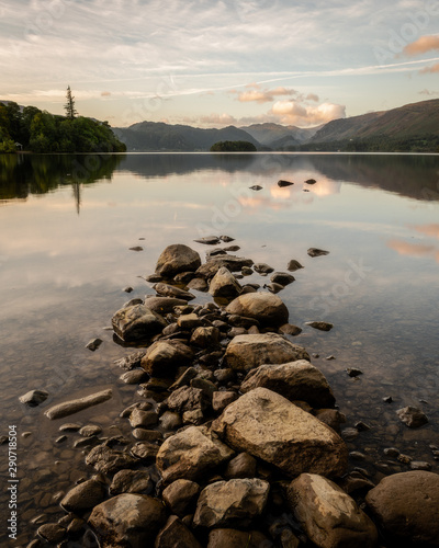 Rocks on the shore of Derwentwater, Lake District