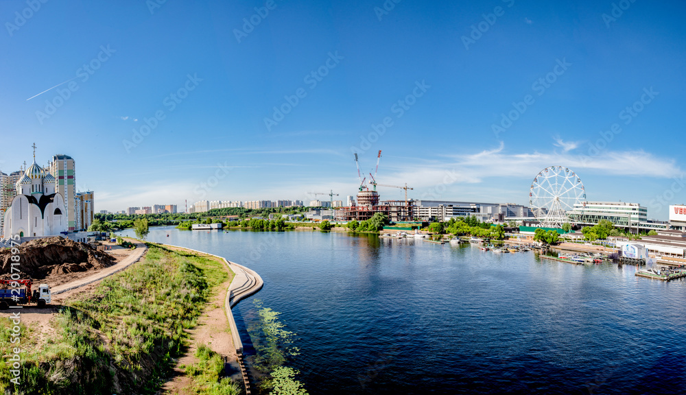 view of a new residential area on the outskirts of modern Moscow