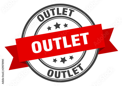 Schilderij op canvas outlet label. outlet red band sign. outlet